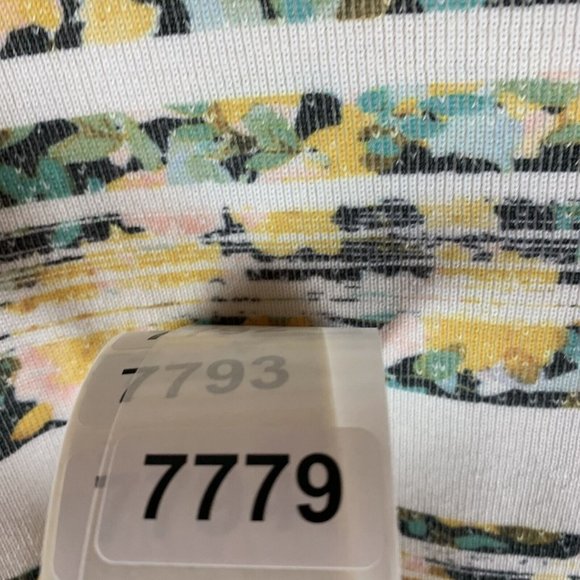 Anthropologie Moth Sweater Womens Medium White Striped Knit Floral Full Zip 7779 - Picture 8 of 8